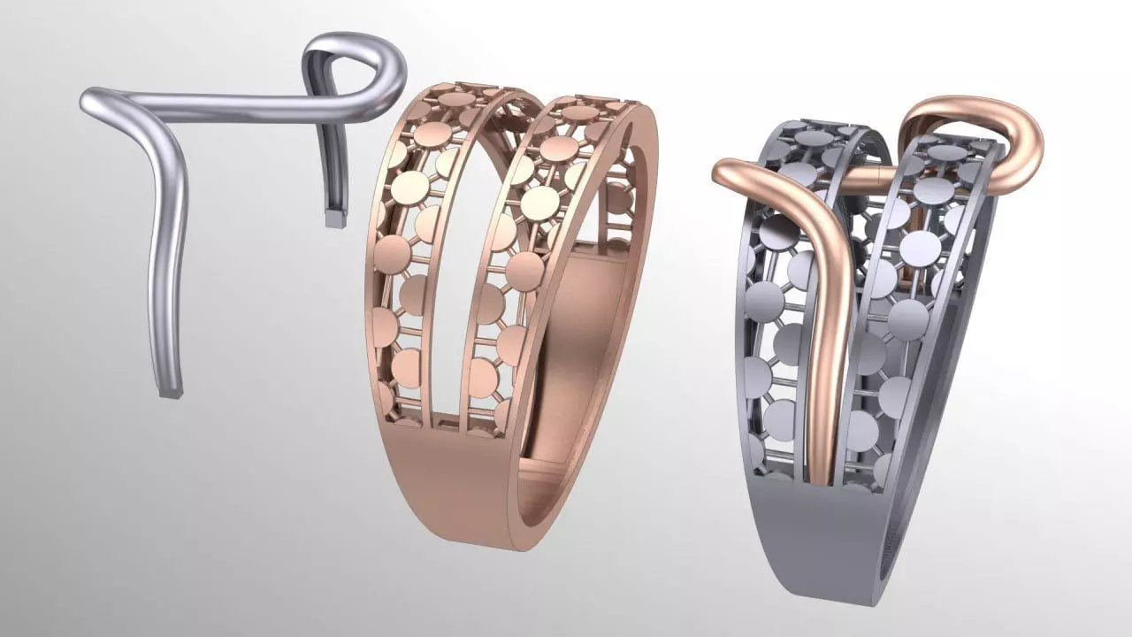 2nd two piece facet fusion gold ring 3D print model_0