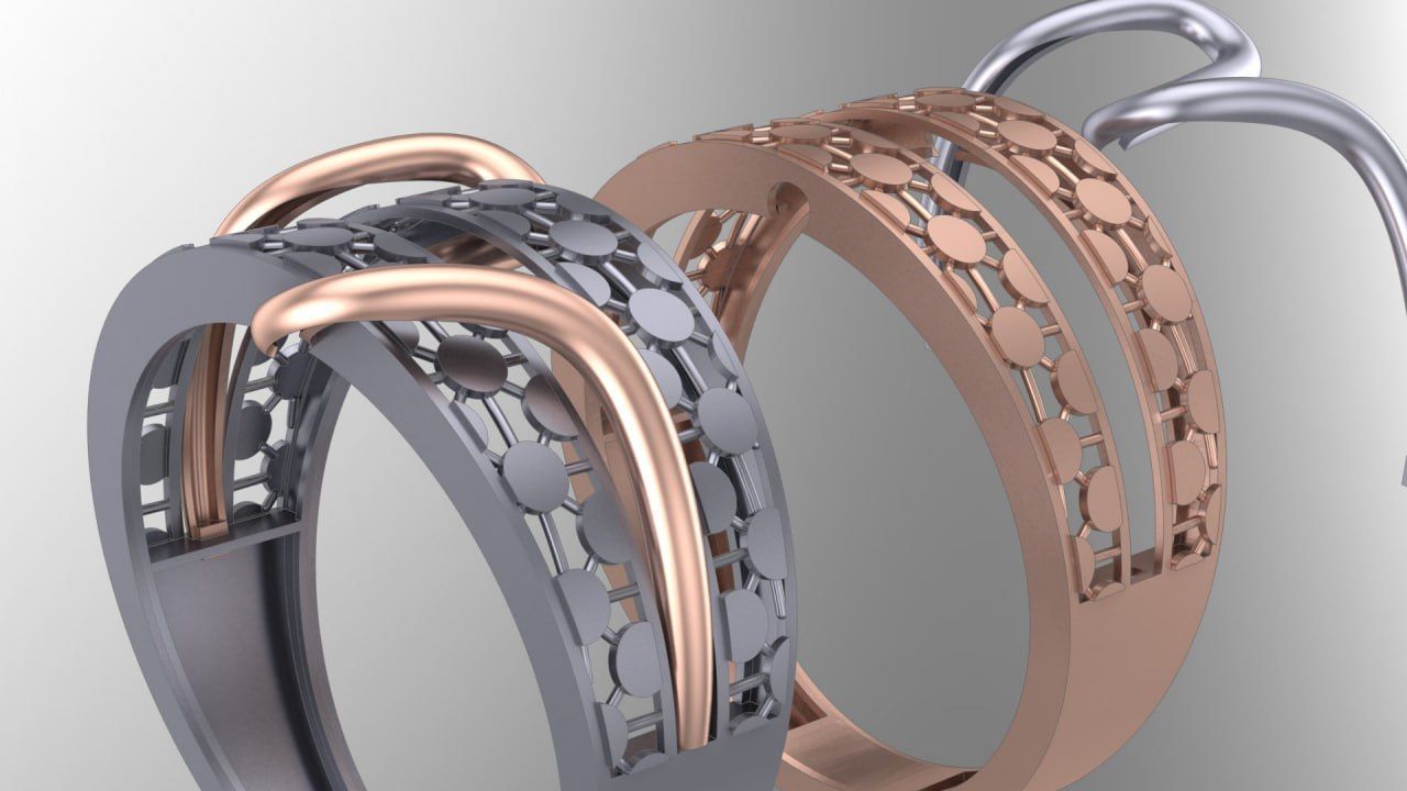 2nd two piece facet fusion gold ring 3D print model_3