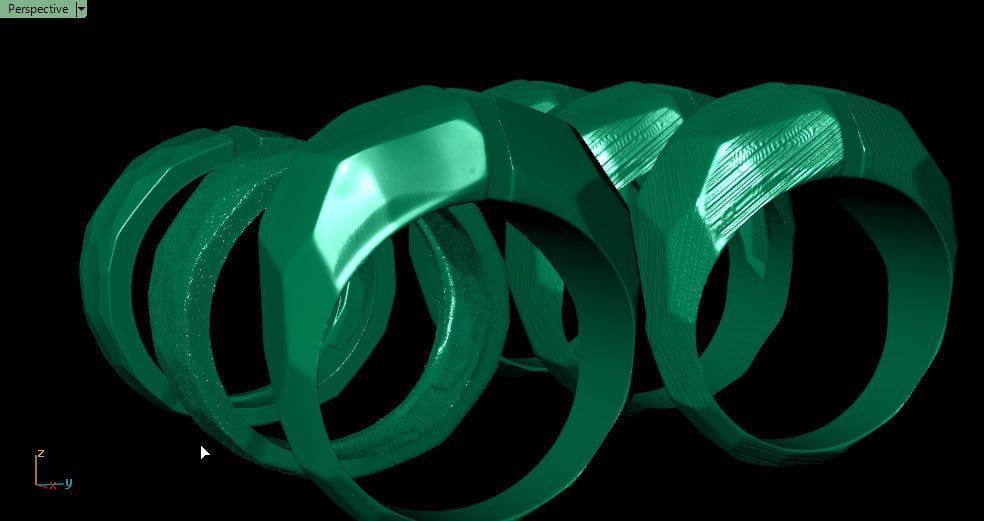 6 slightly different soccer ball skin gold ring 3D print model_5