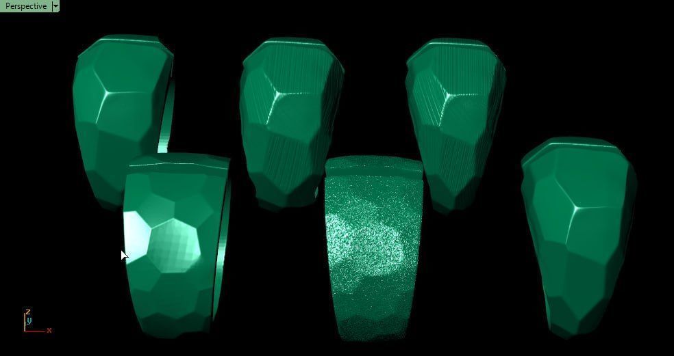 6 slightly different soccer ball skin gold ring 3D print model_3