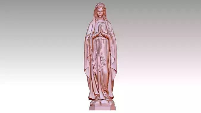 Virgin Mary of Lourdes 3 3D print model