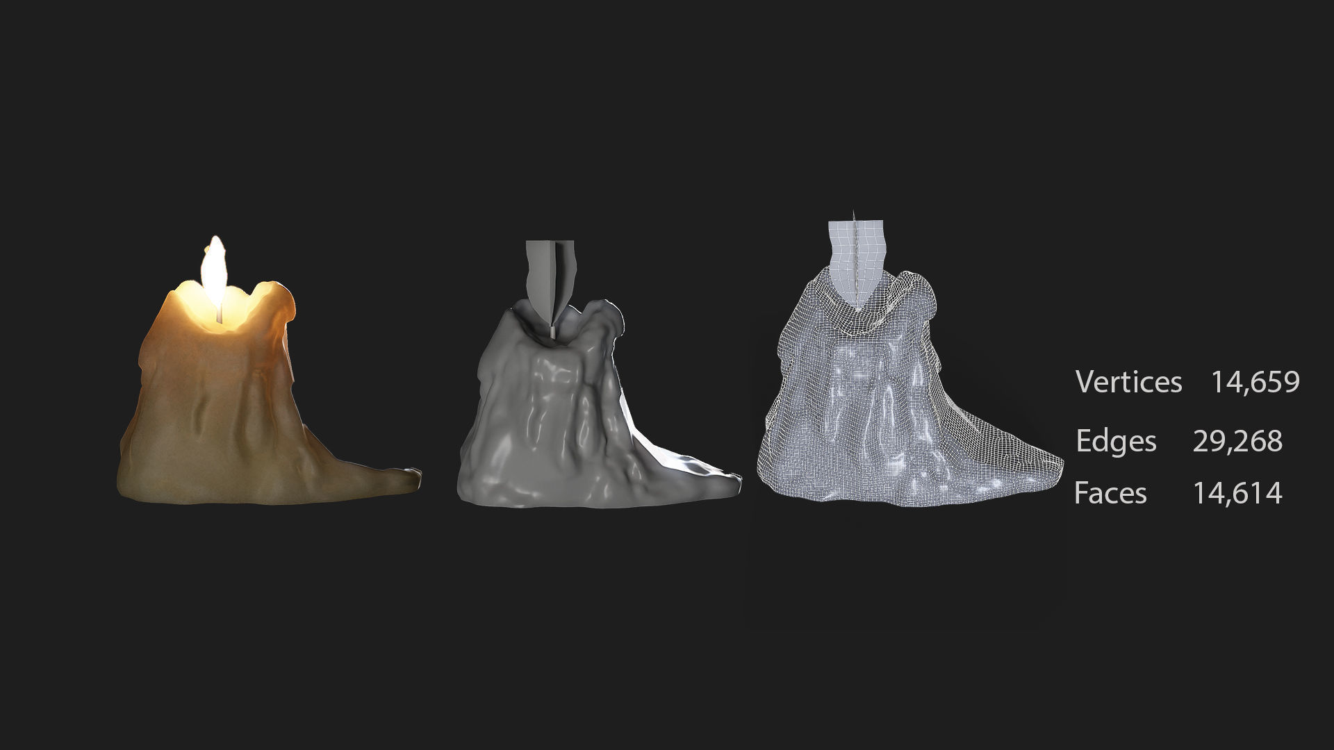 16 candle 8holders low poly 3D model_15