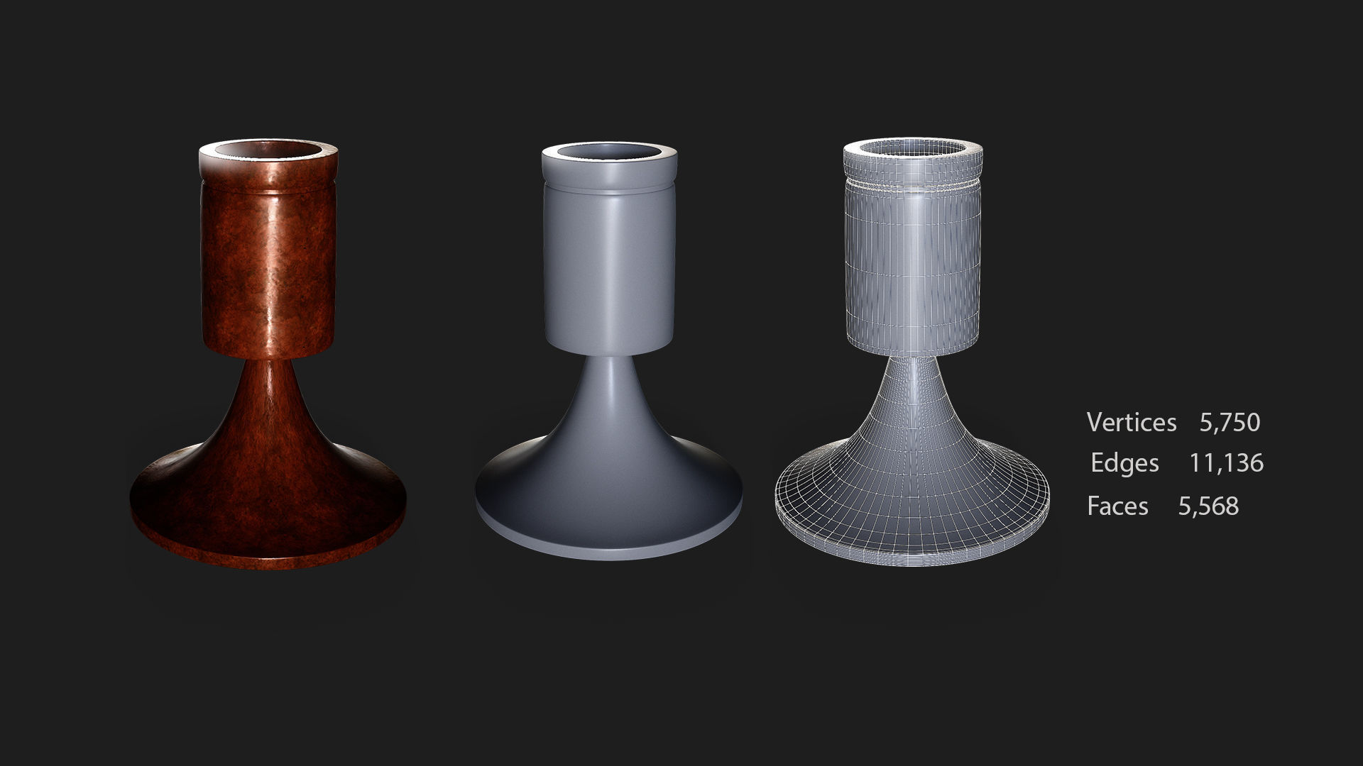 16 candle 8holders low poly 3D model_22