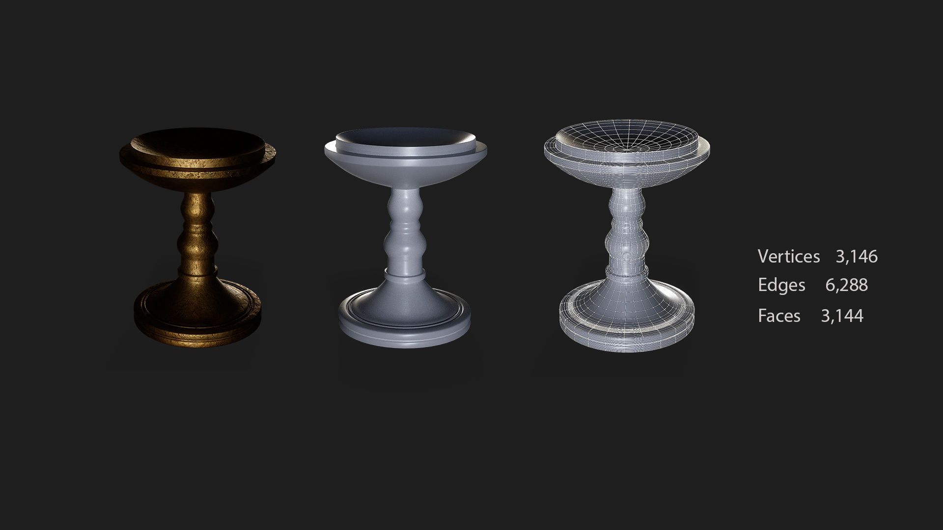 16 candle 8holders low poly 3D model_18
