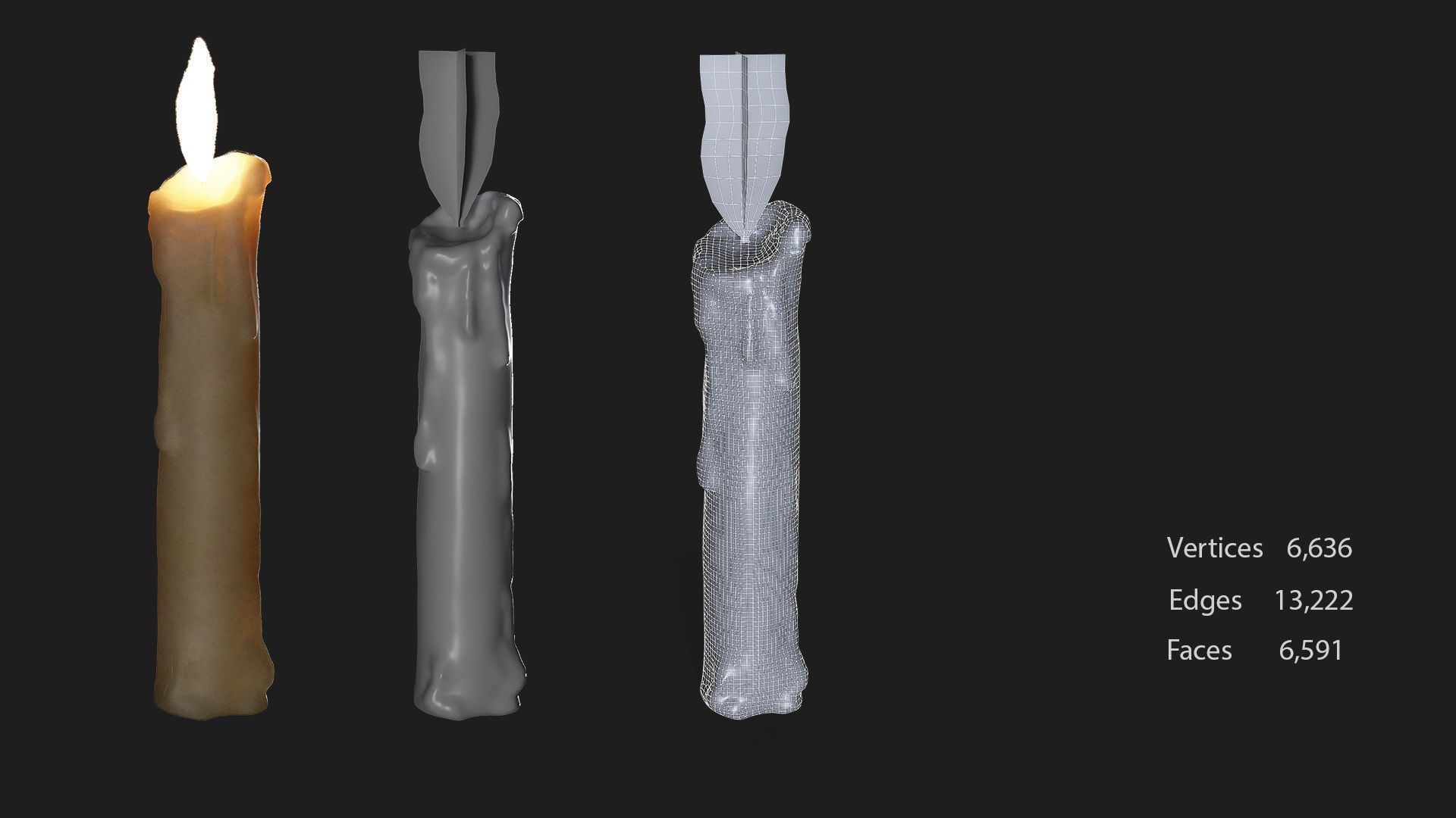 16 candle 8holders low poly 3D model_13