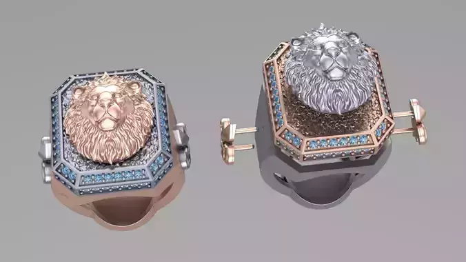 Gold lion head sealing ring