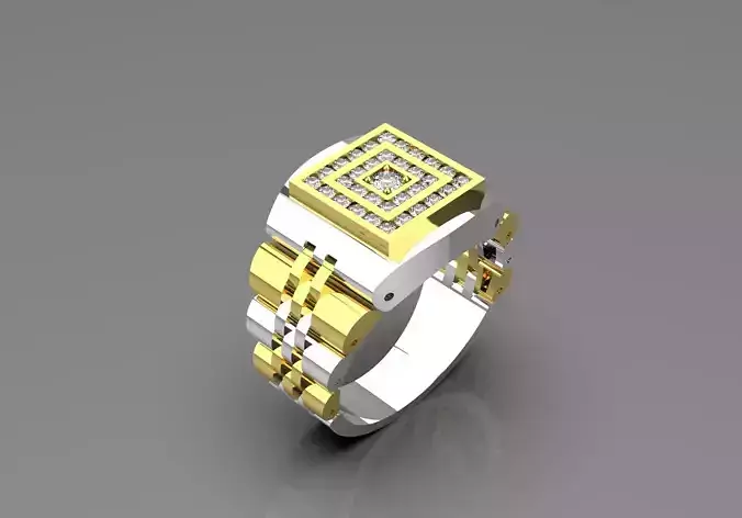 Luxury man Rolex design diamond ring model ror0032 3D print model