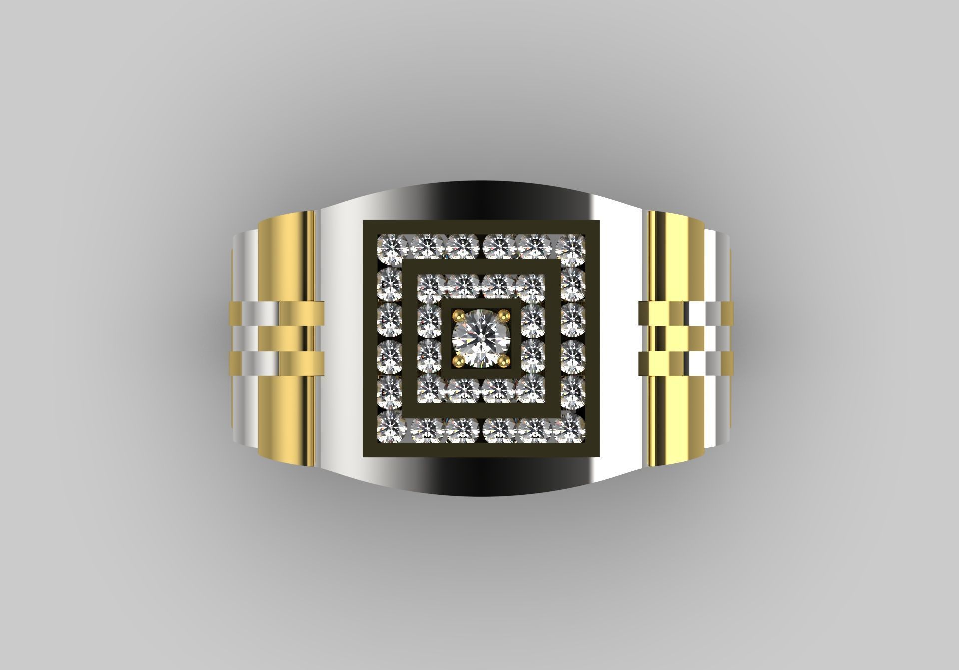 Luxury man Rolex design diamond ring model ror0032 3D print model_3