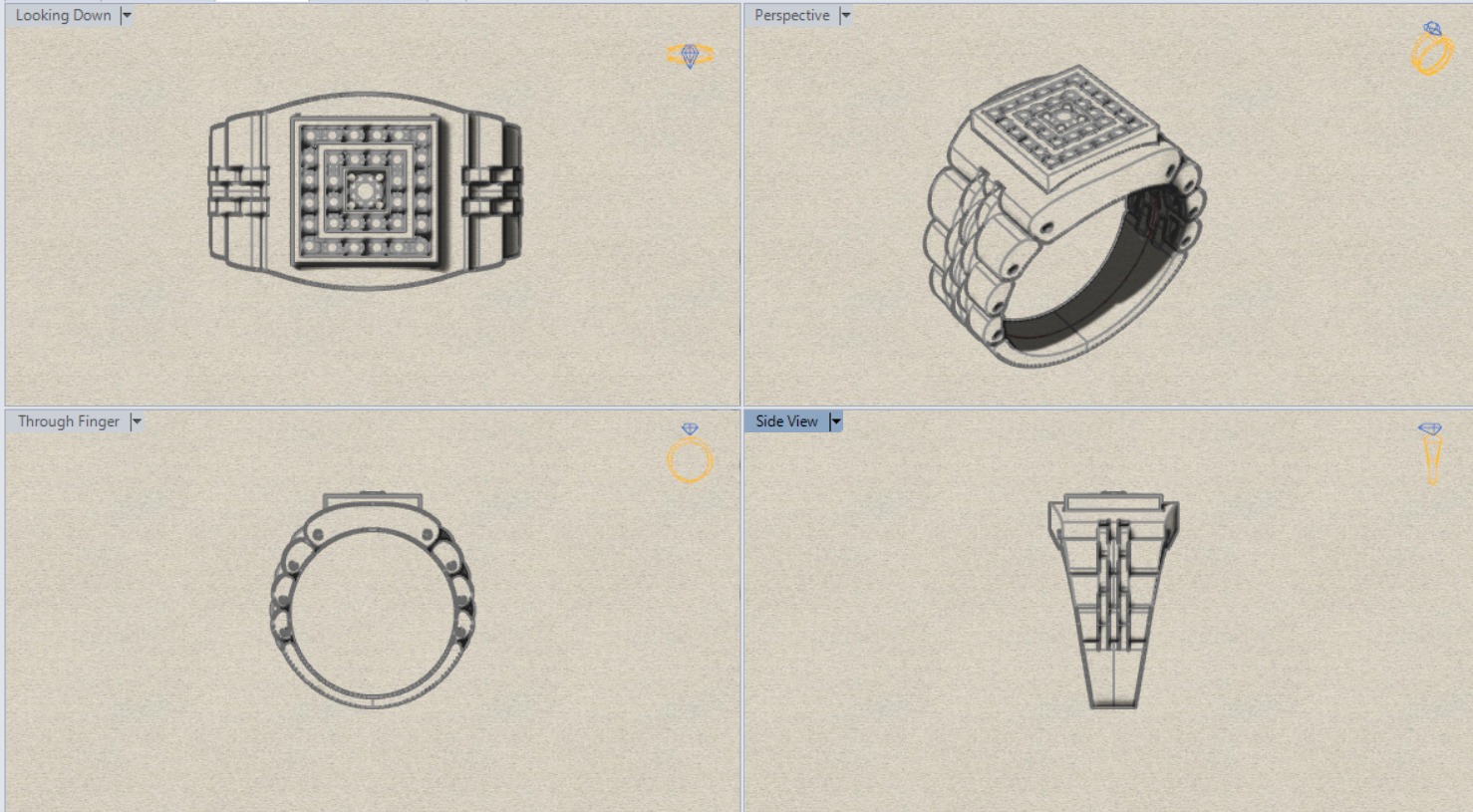 Luxury man Rolex design diamond ring model ror0032 3D print model_16