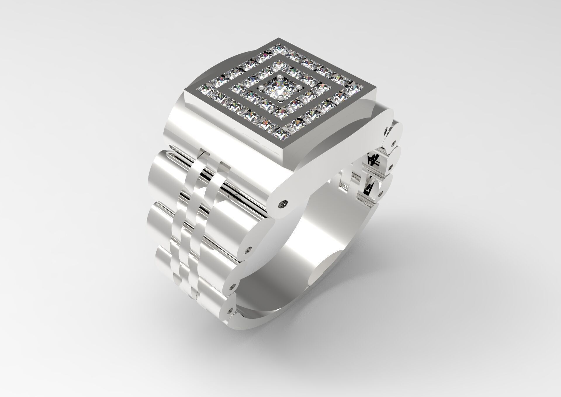 Luxury man Rolex design diamond ring model ror0032 3D print model_19