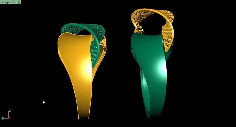 3rd 2 piece facet fusion gold ring 3D print model_3