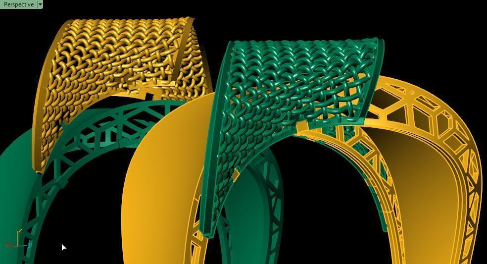 3rd 2 piece facet fusion gold ring 3D print model_5