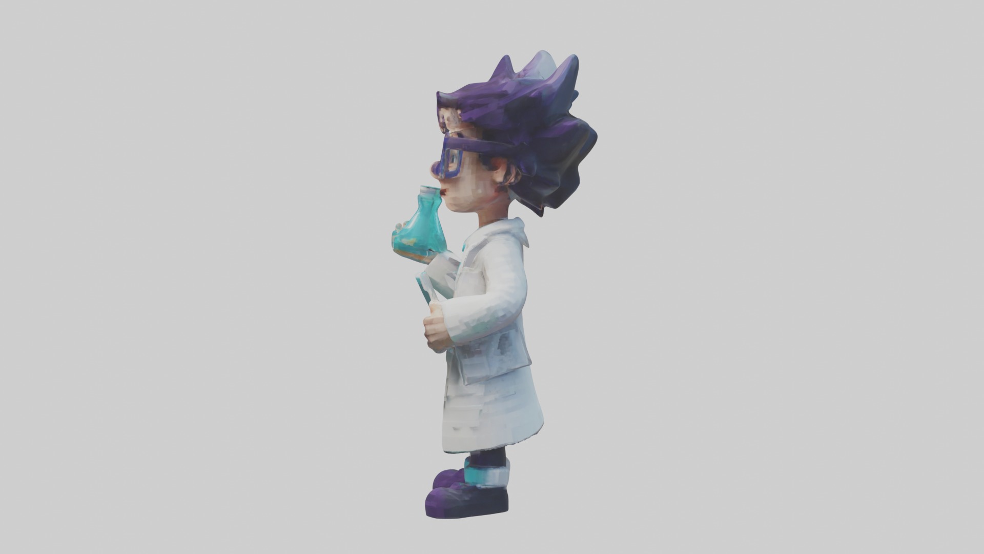 Voxel Scientist 1 Low-poly 3D model_6