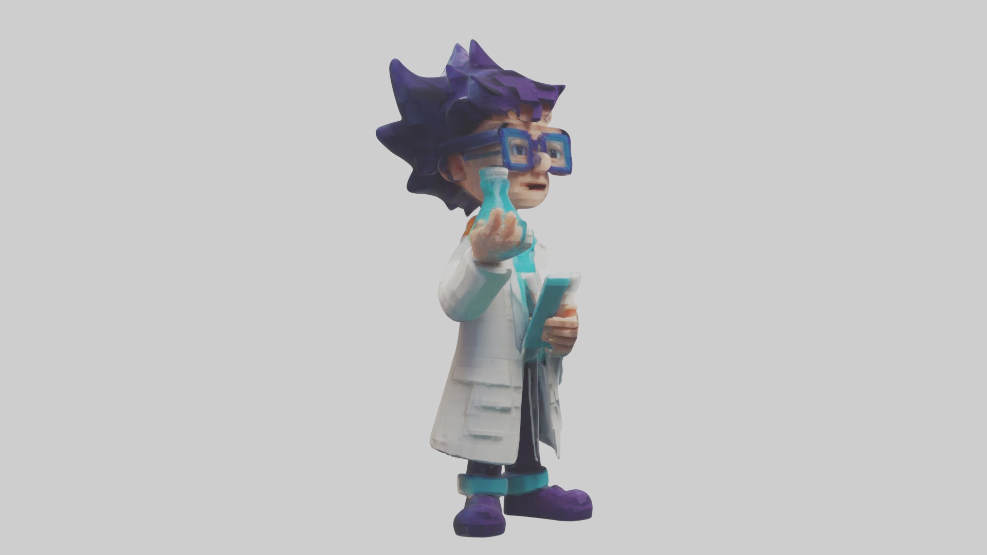 Voxel Scientist 1 Low-poly 3D model_5