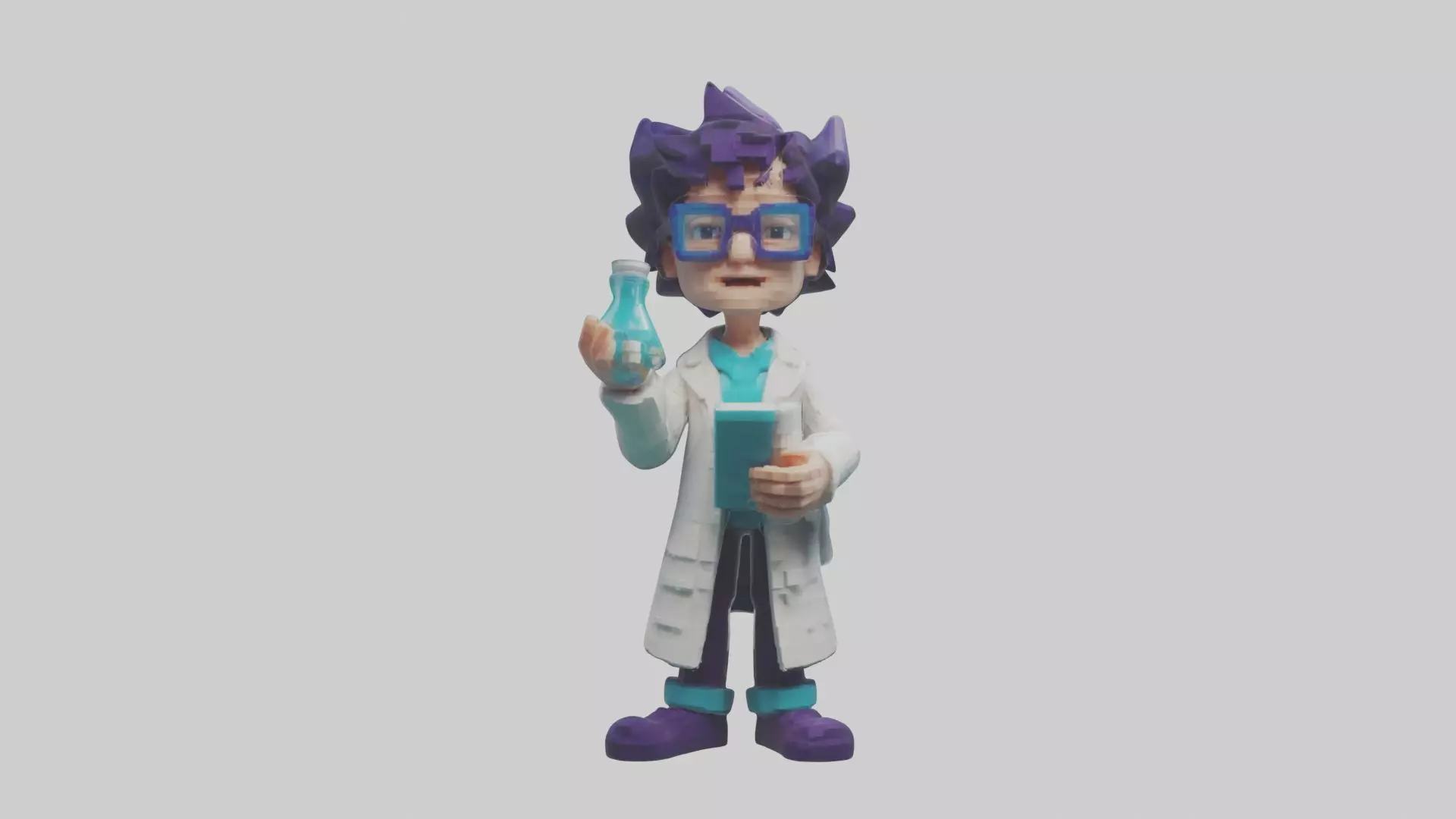 Voxel Scientist 1 Low-poly 3D model_0