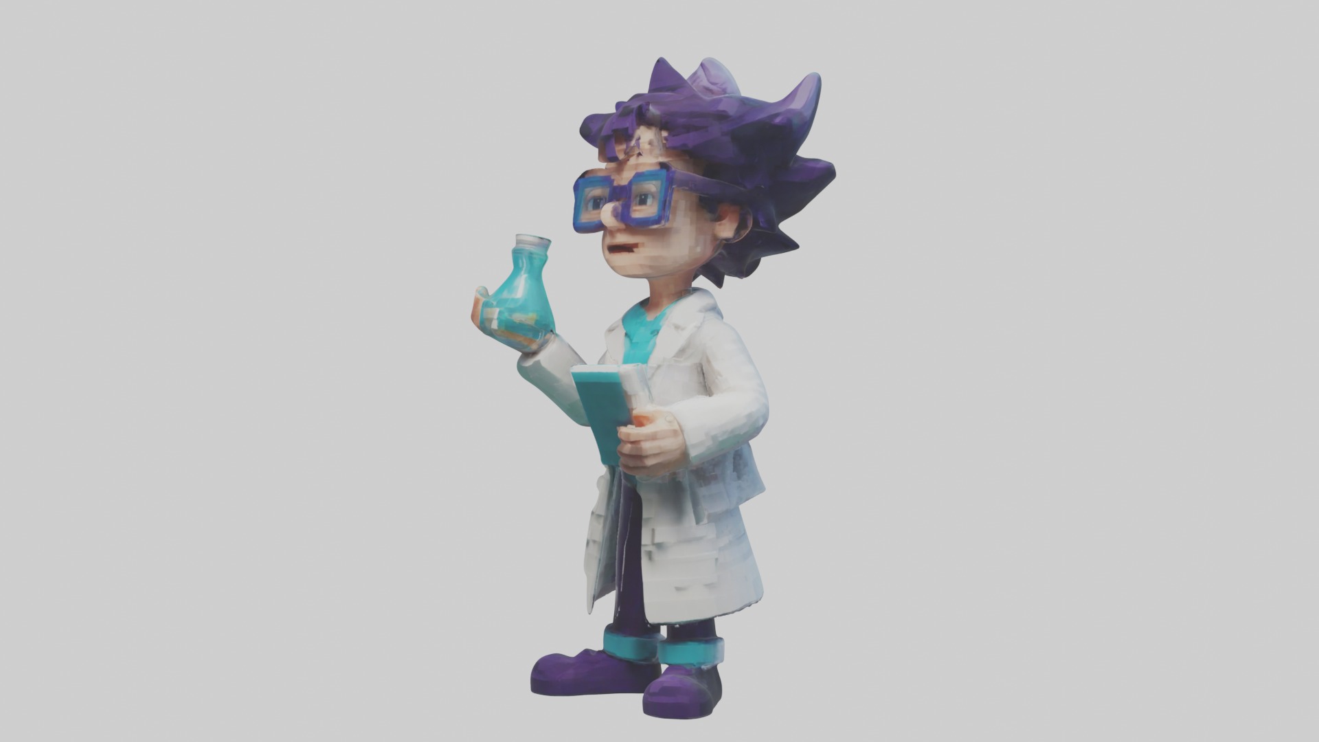 Voxel Scientist 1 Low-poly 3D model_4
