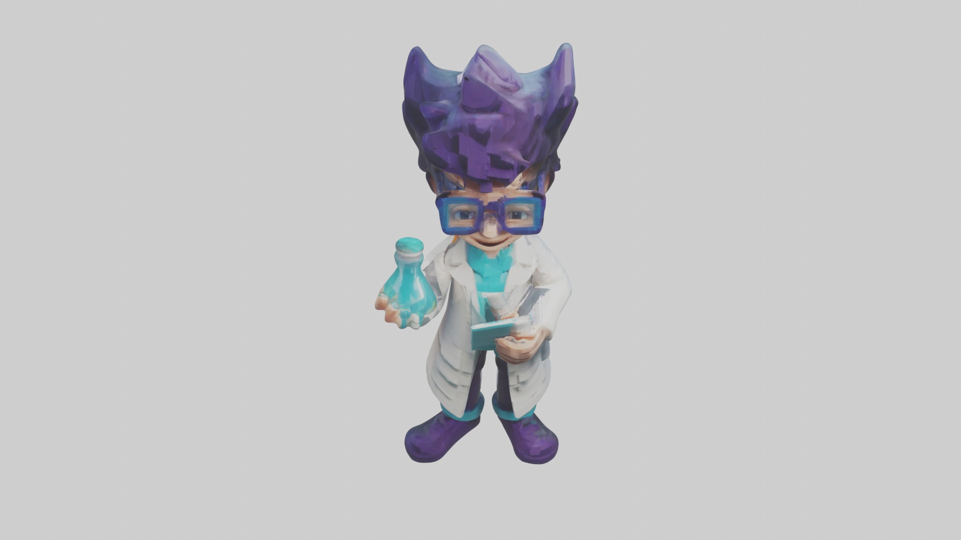 Voxel Scientist 1 Low-poly 3D model_10