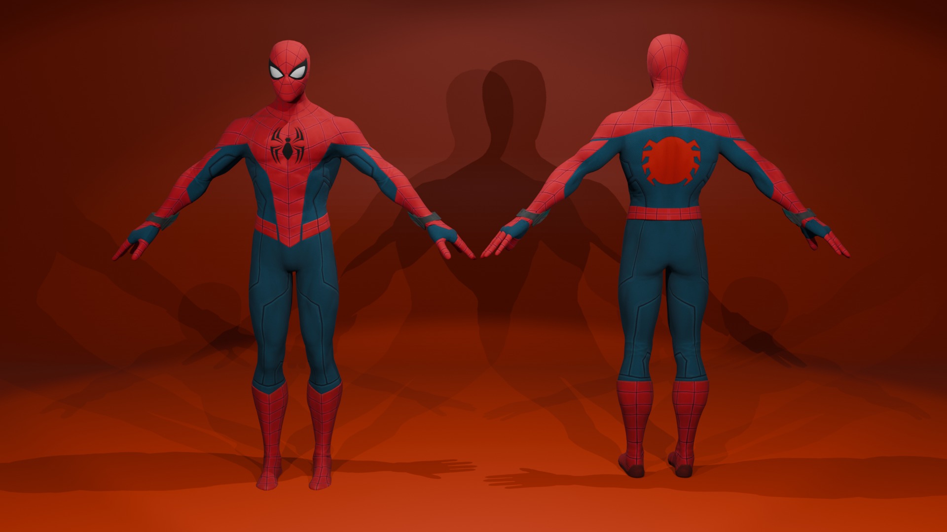 MARVEL Spider man Low-poly 3D model_4