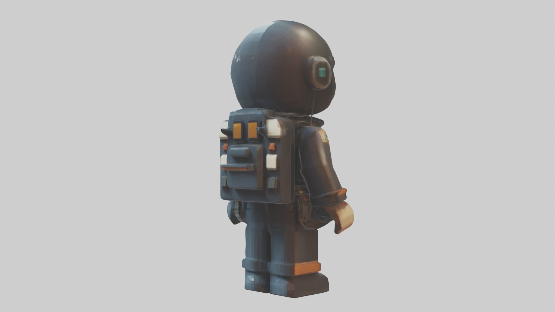 Voxel Pilot 1 Low-poly 3D model_4