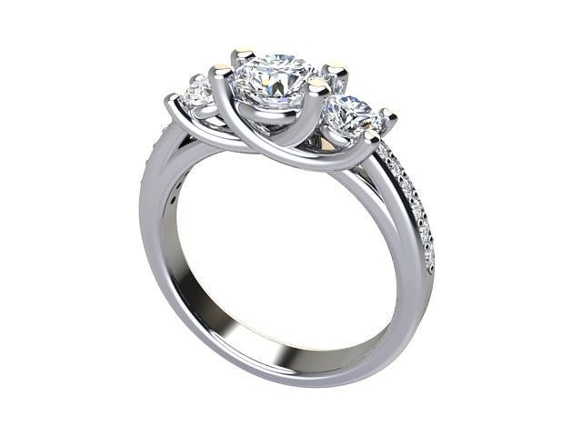 Three Stones Ring 3D print model