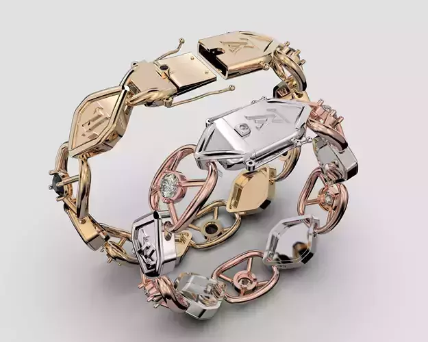 Jewelry Clasp Lock and link LV 15mm printable STL