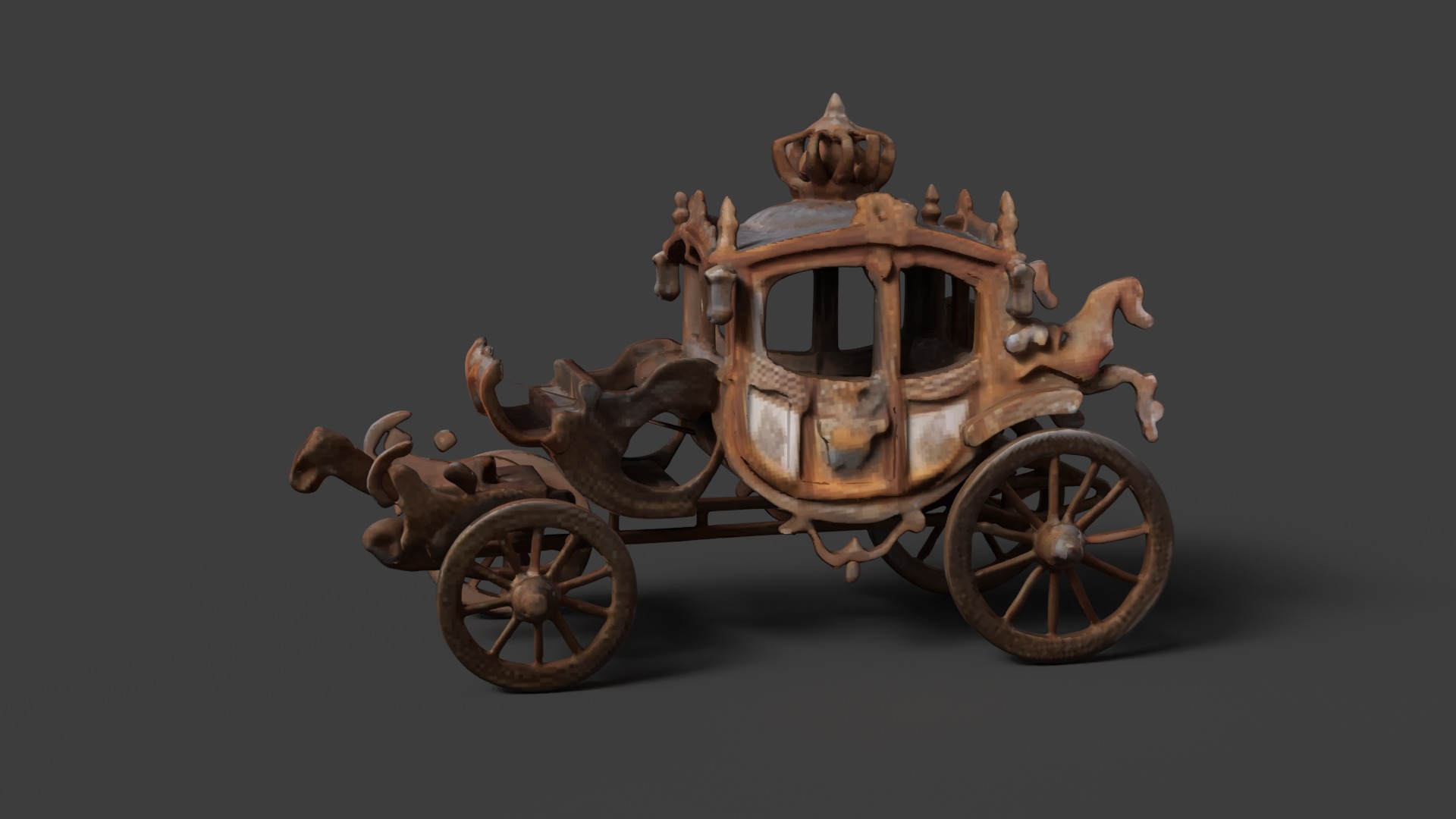 Chinese ancient carriage figure  Low-poly 3D model_4