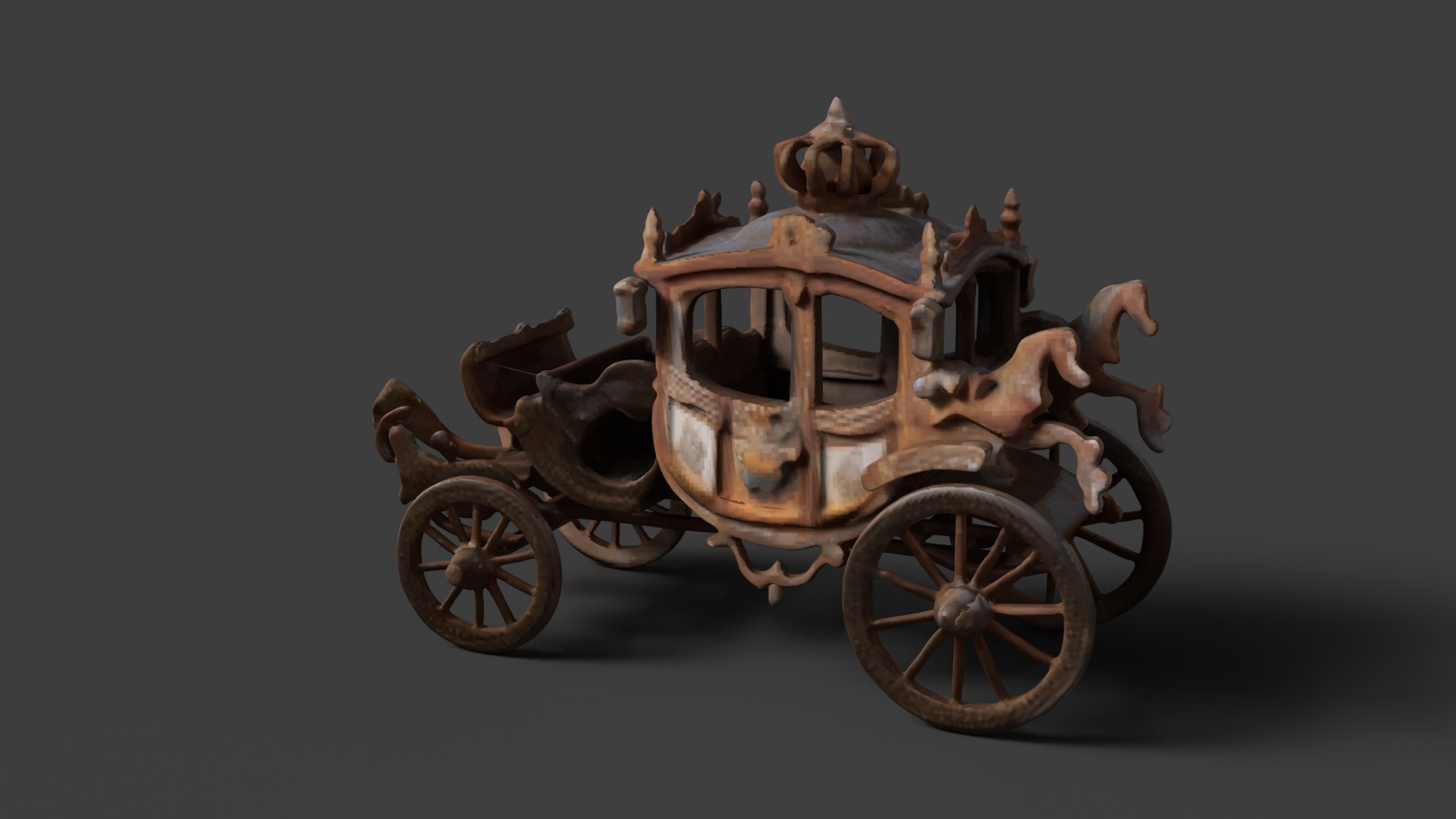 Chinese ancient carriage figure  Low-poly 3D model_5