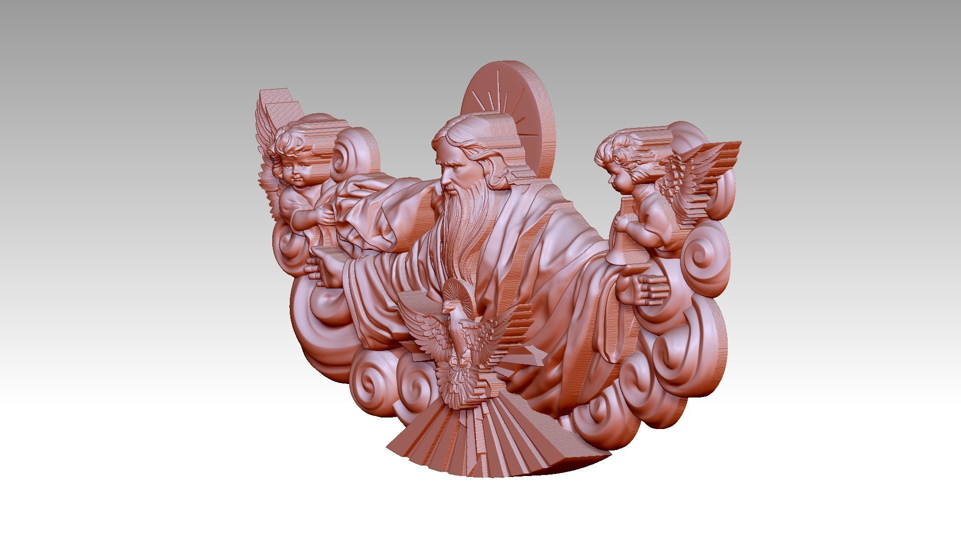 The Triune God reliefs 3D print model_2