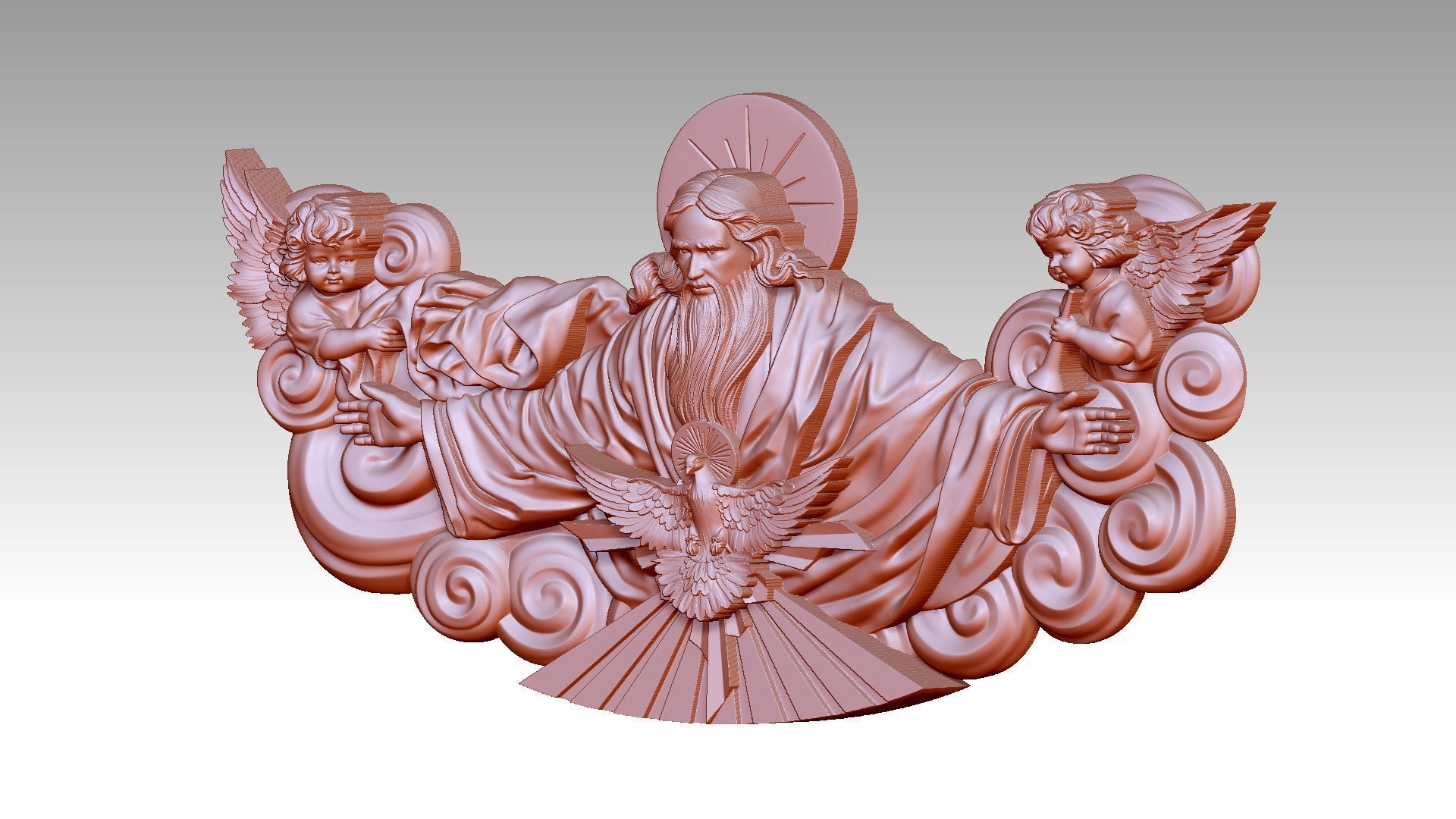 The Triune God reliefs 3D print model_1