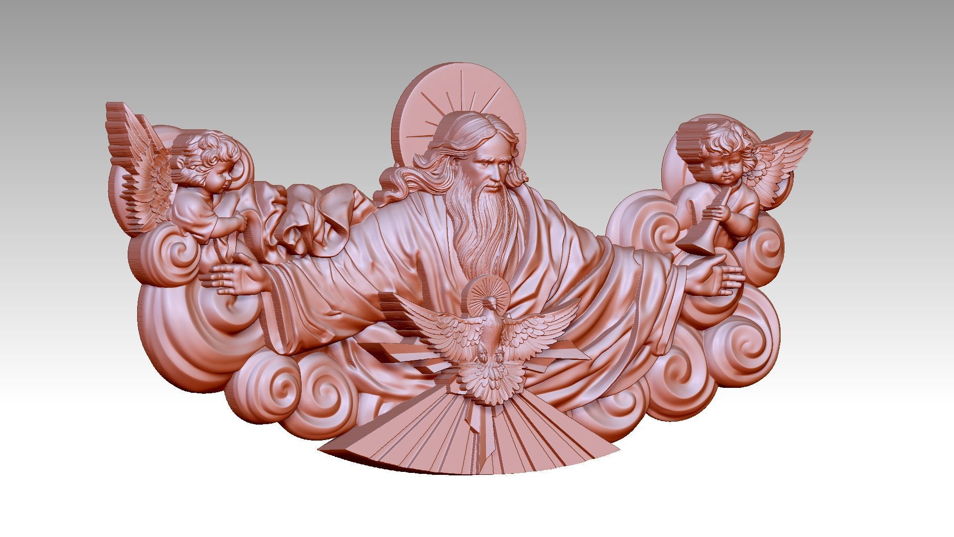 The Triune God reliefs 3D print model_3