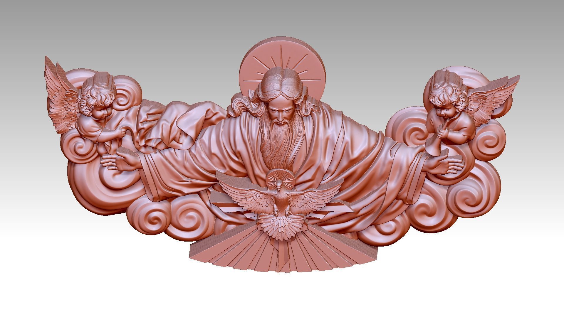 The Triune God reliefs 3D print model_5