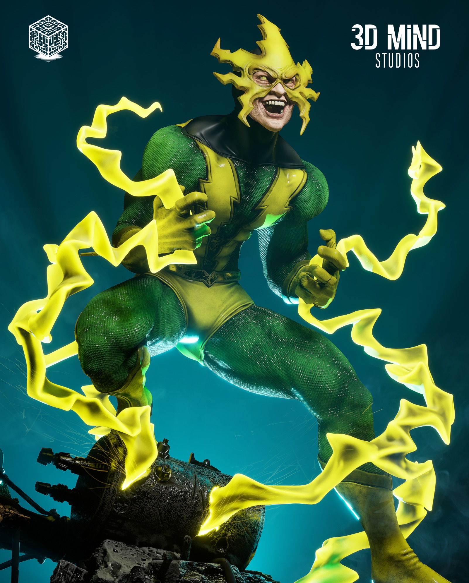 Electro statue 3D print model_5