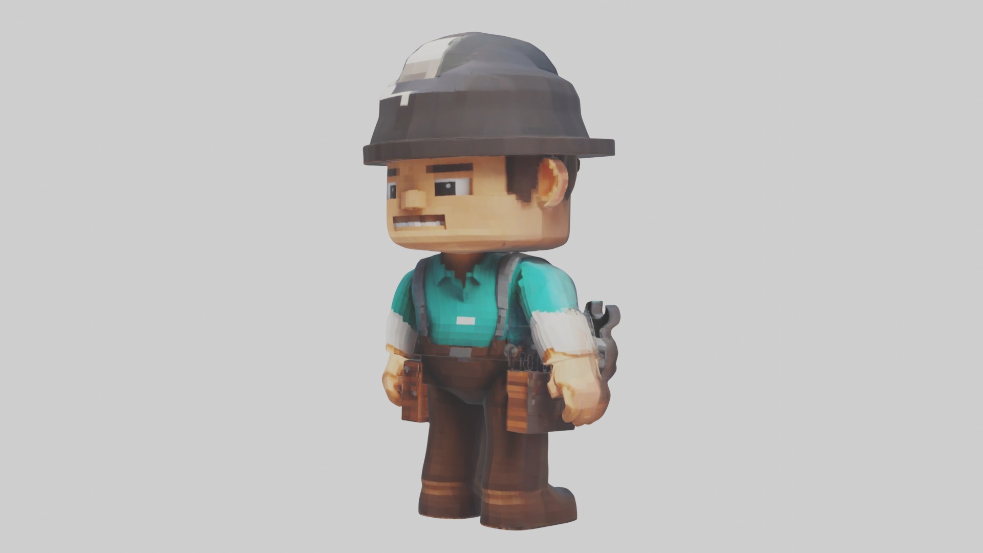 Voxel Engineer 1 Low-poly 3D model_4
