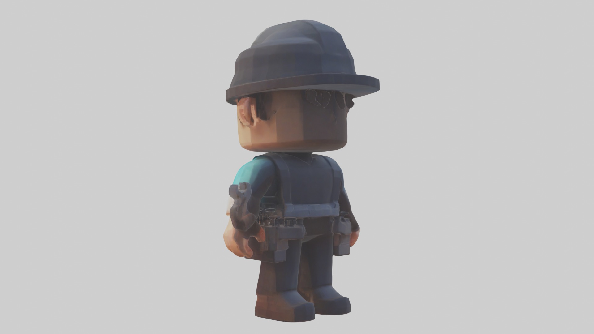 Voxel Engineer 1 Low-poly 3D model_2