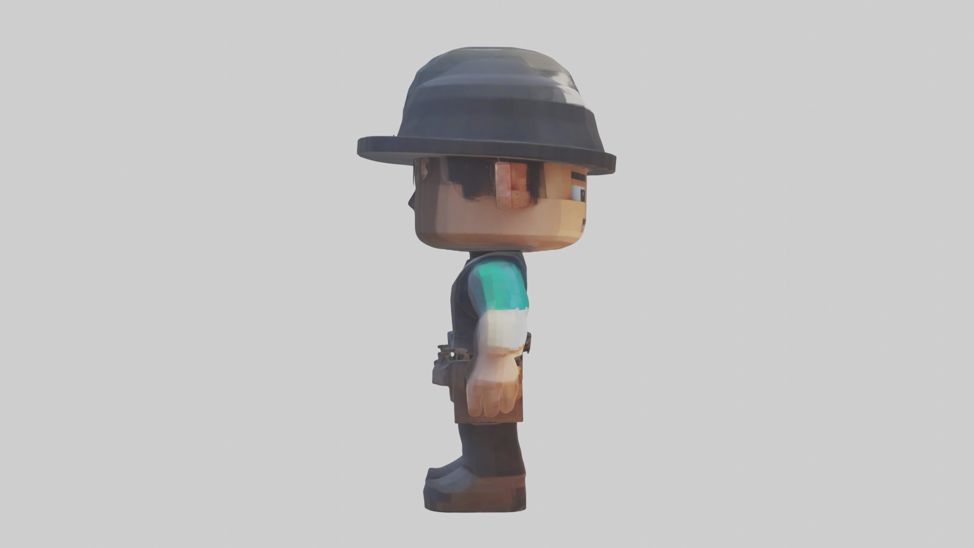 Voxel Engineer 1 Low-poly 3D model_7