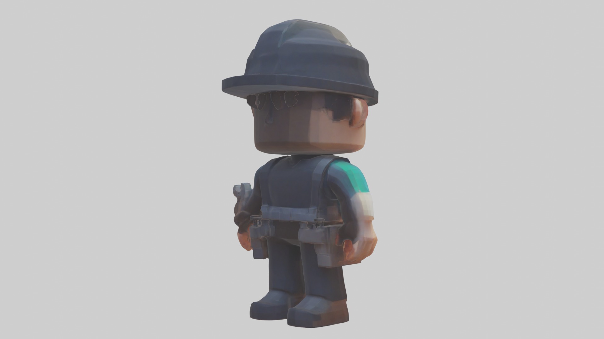 Voxel Engineer 1 Low-poly 3D model_3