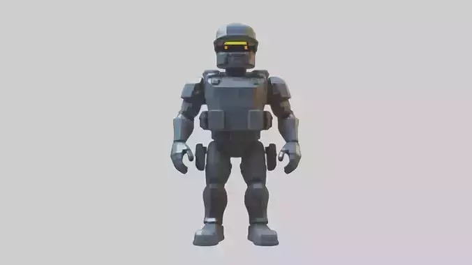 Voxel Bodyguard 1 Low-poly 3D model