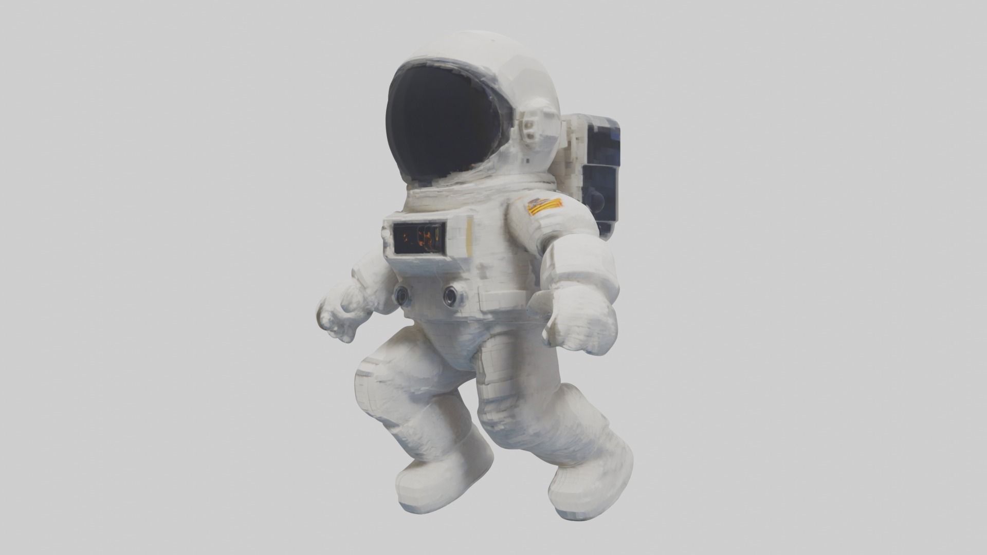 Voxel Astronaut 1 Low-poly 3D model_4
