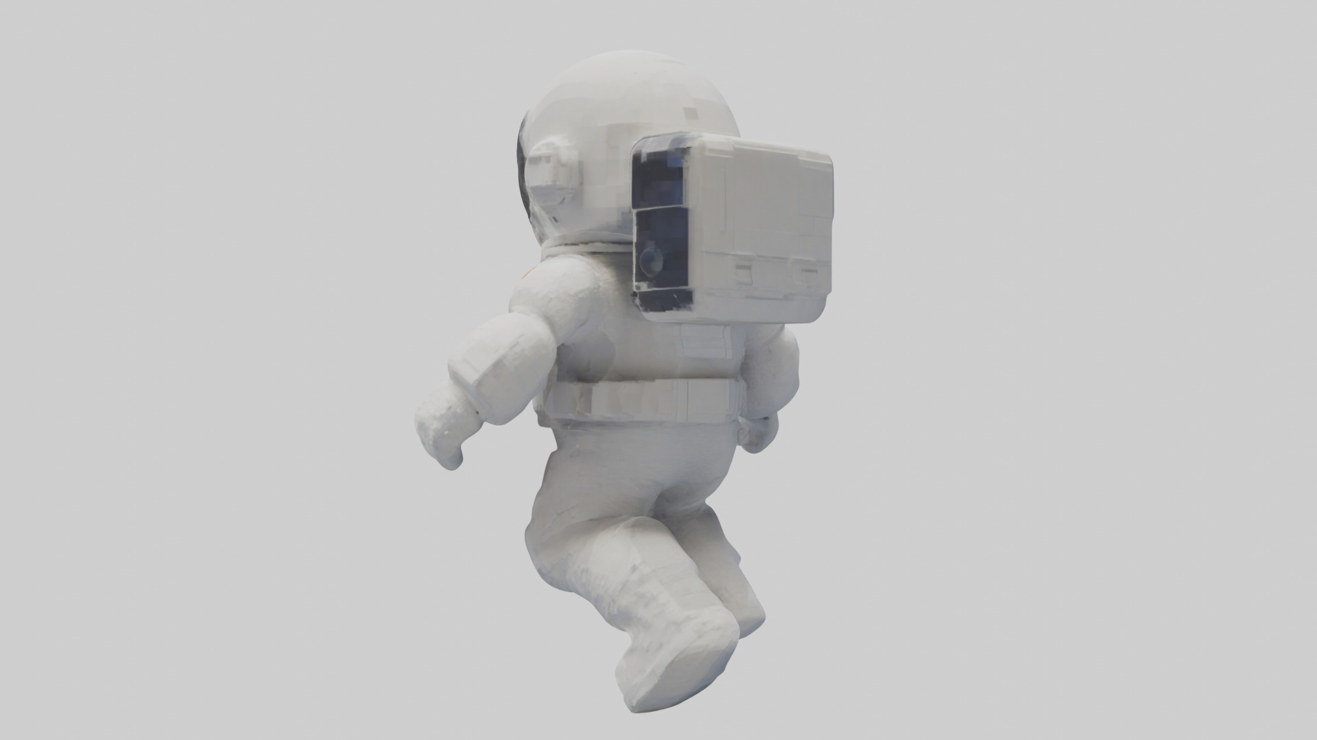 Voxel Astronaut 1 Low-poly 3D model_2