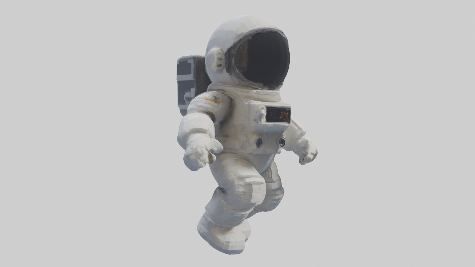 Voxel Astronaut 1 Low-poly 3D model_5