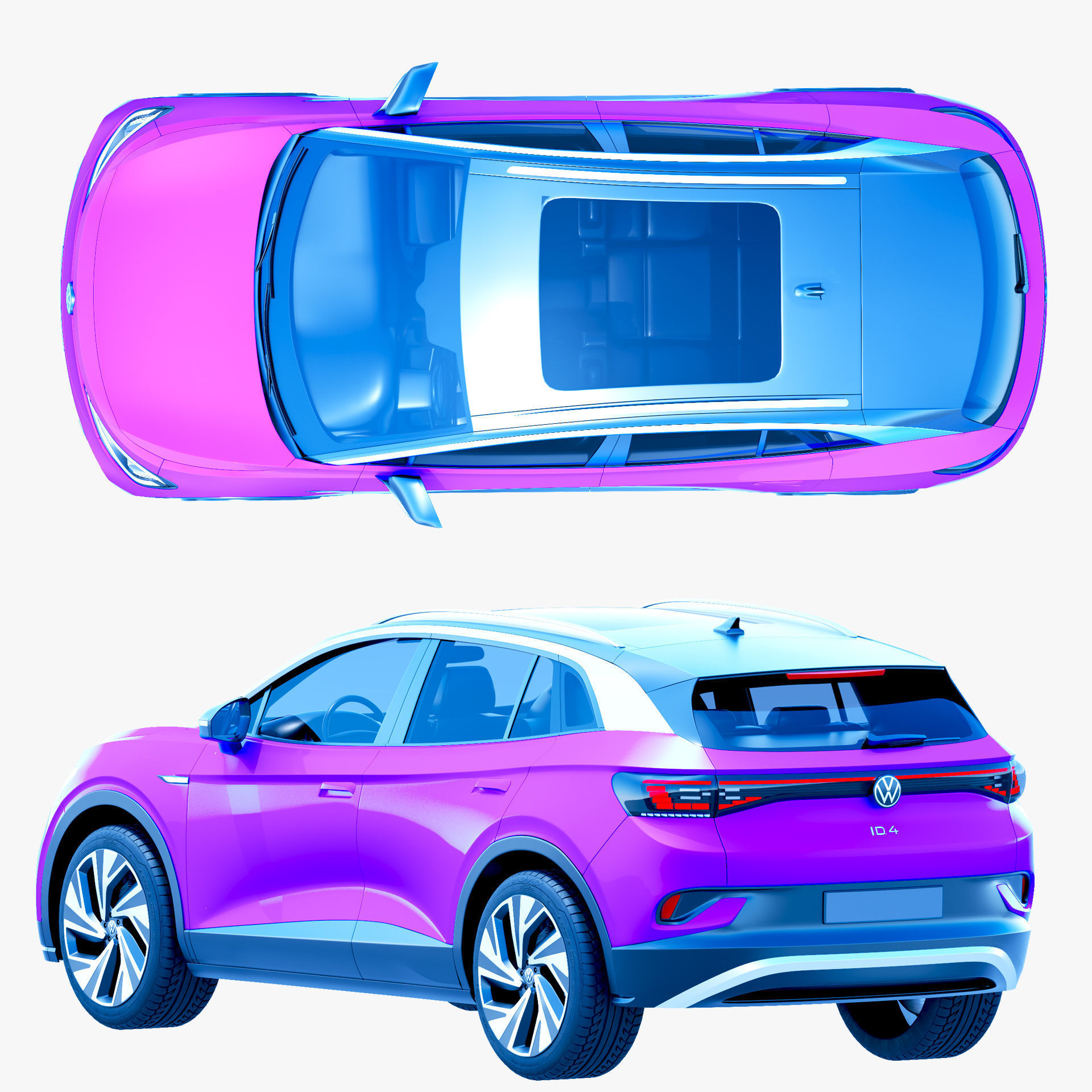 VW ID 4 2025  Volkswagen 3D model_9