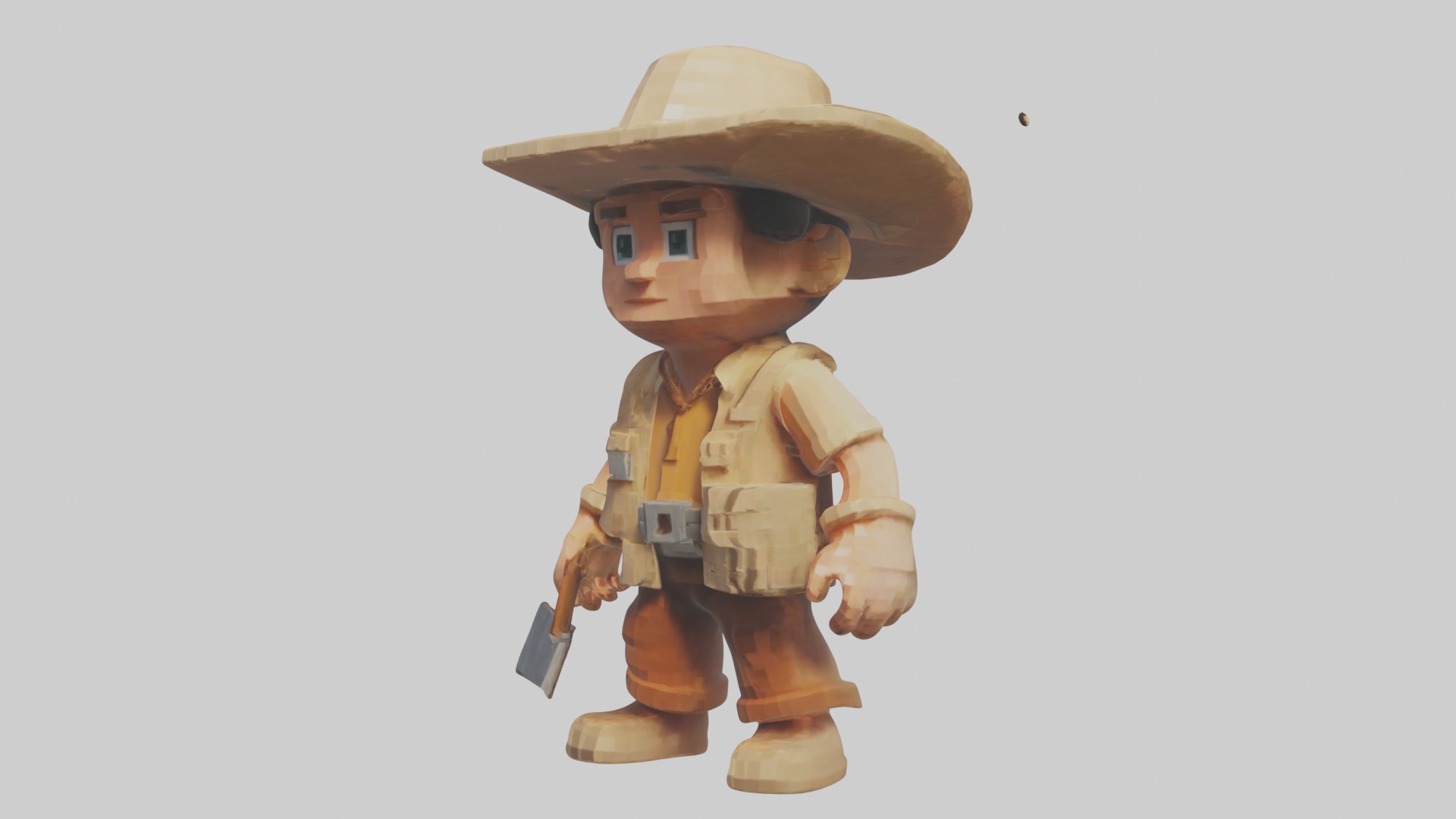 Voxel Archaeologist 1 Low-poly 3D model_4