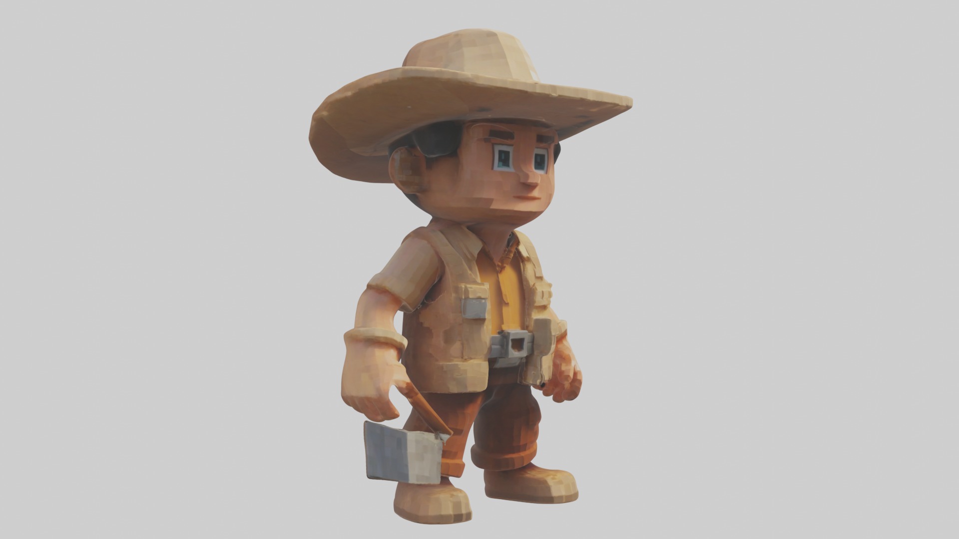 Voxel Archaeologist 1 Low-poly 3D model_5