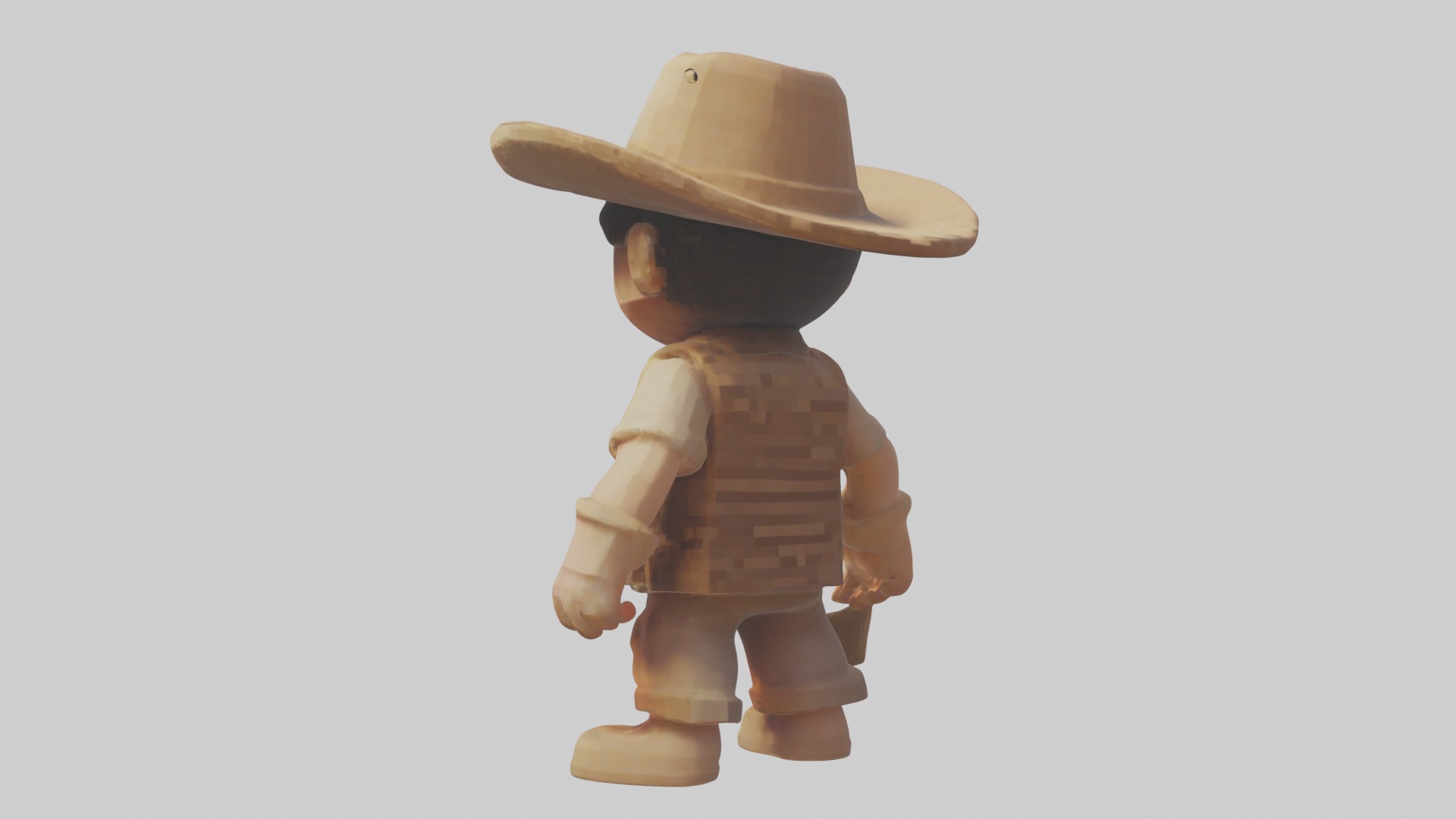 Voxel Archaeologist 1 Low-poly 3D model_2