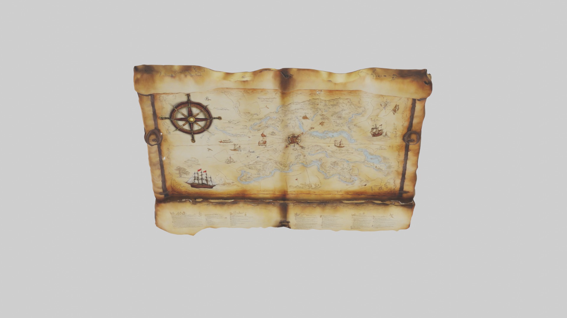 Treasuremap Model Low-poly 3D model_10