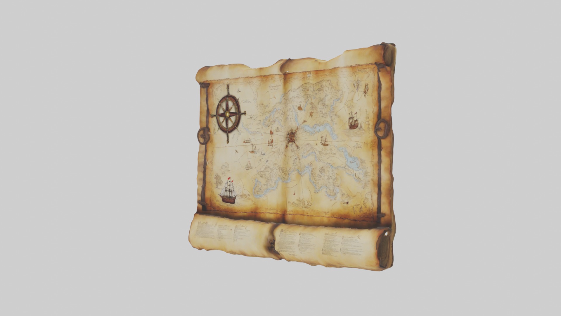 Treasuremap Model Low-poly 3D model_4