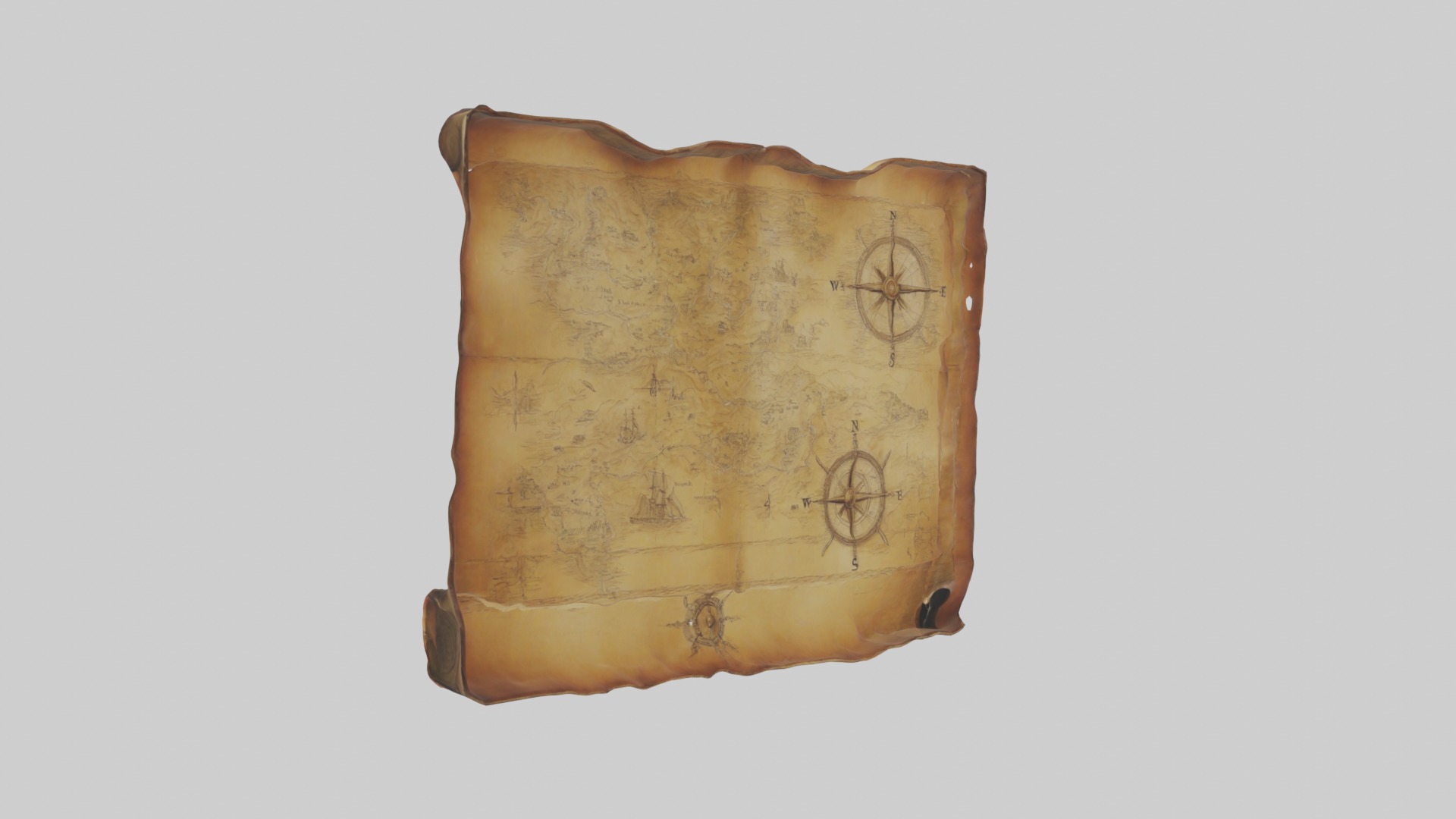 Treasuremap Model Low-poly 3D model_1