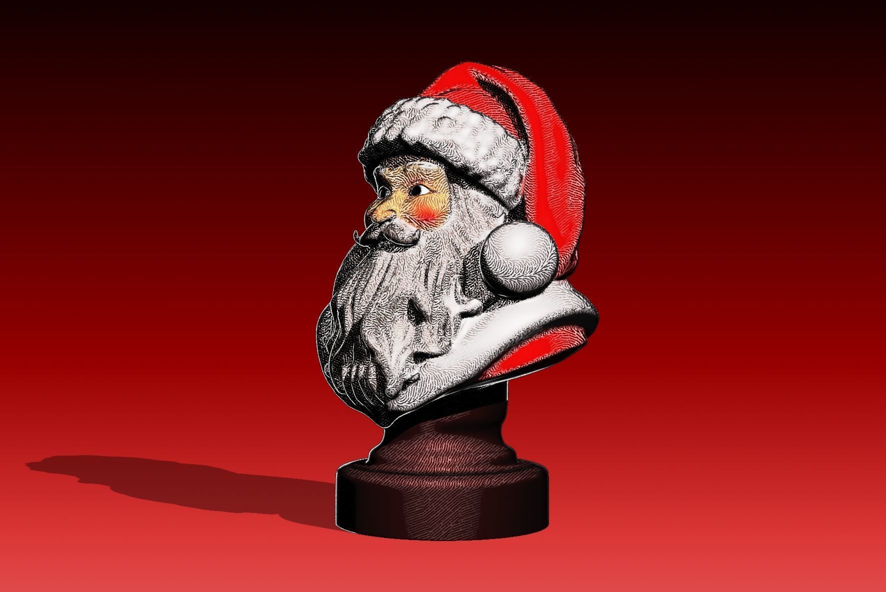 Santa Claus Bust 3D print model_2