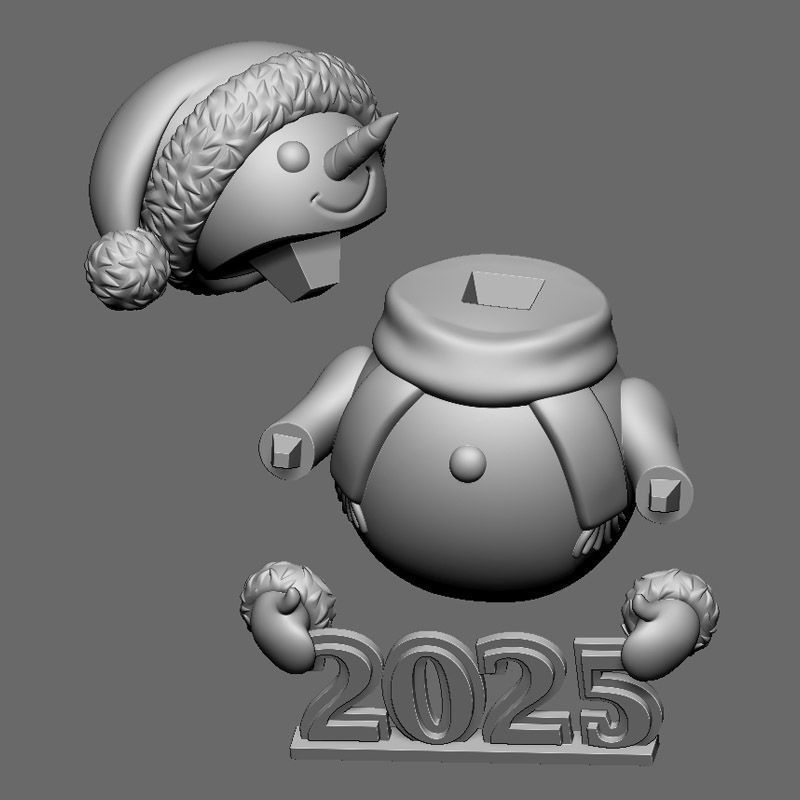 Christmas Snowman 2025 3D print model_4