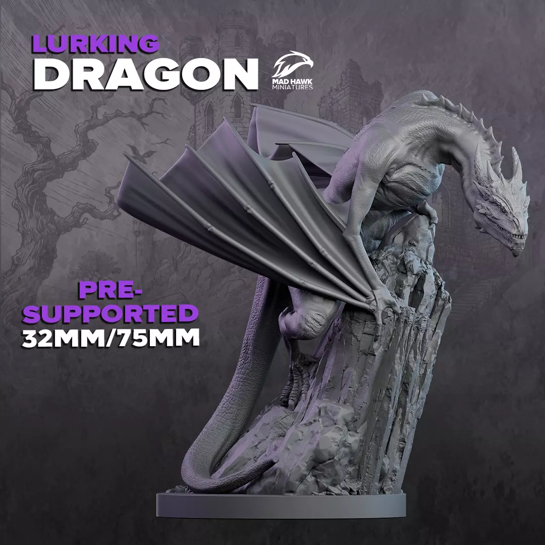 Lurking Dragon 3D print model_0